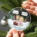 Christmas Couple I Love You More The End - Personalized Circle Glass Ornament
