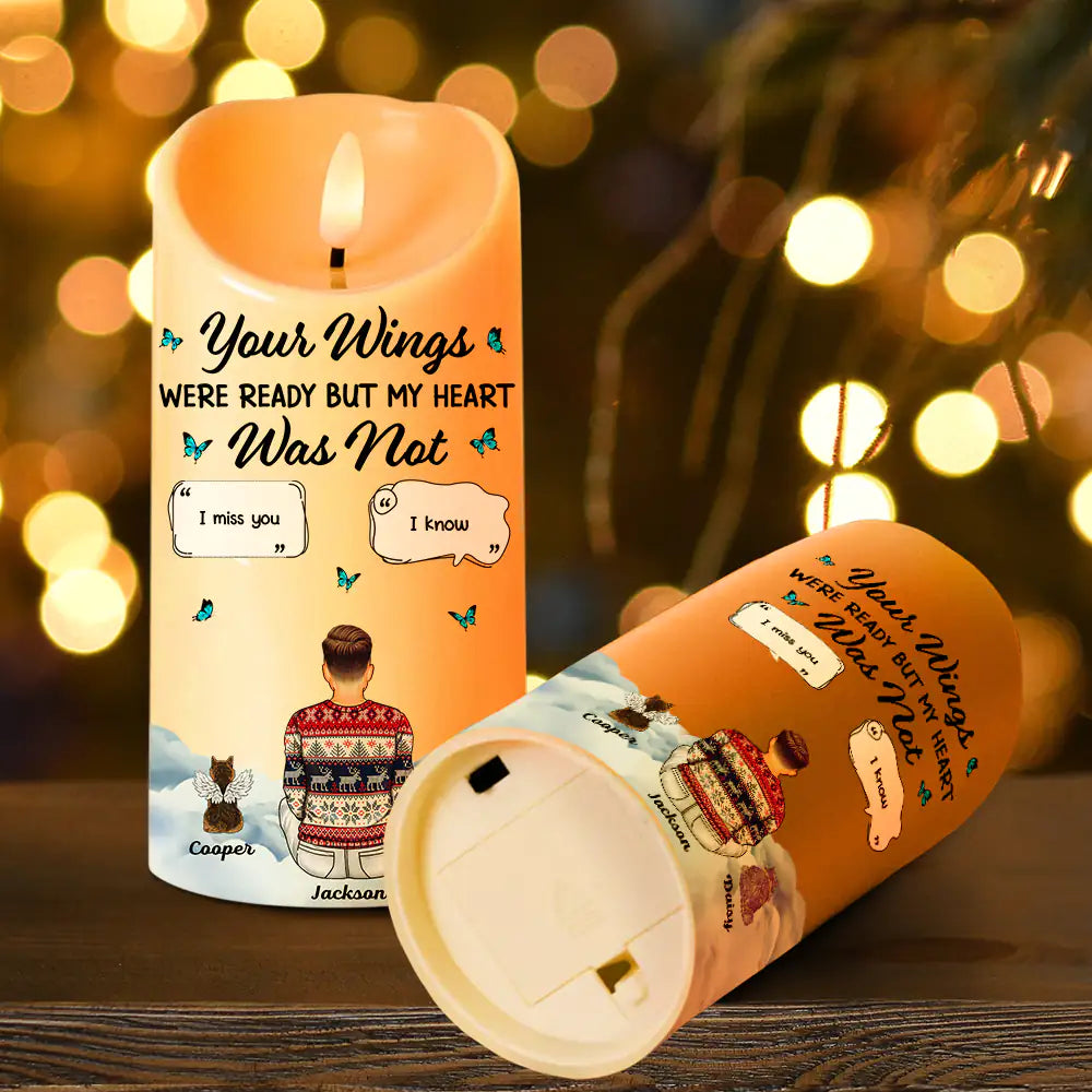 Memorial,Pet Lovers,Dog Lovers,Cat Lovers,Sad - Memorial Your Light Will Always Shine In My Heart - Personalized Flameless LED Candle