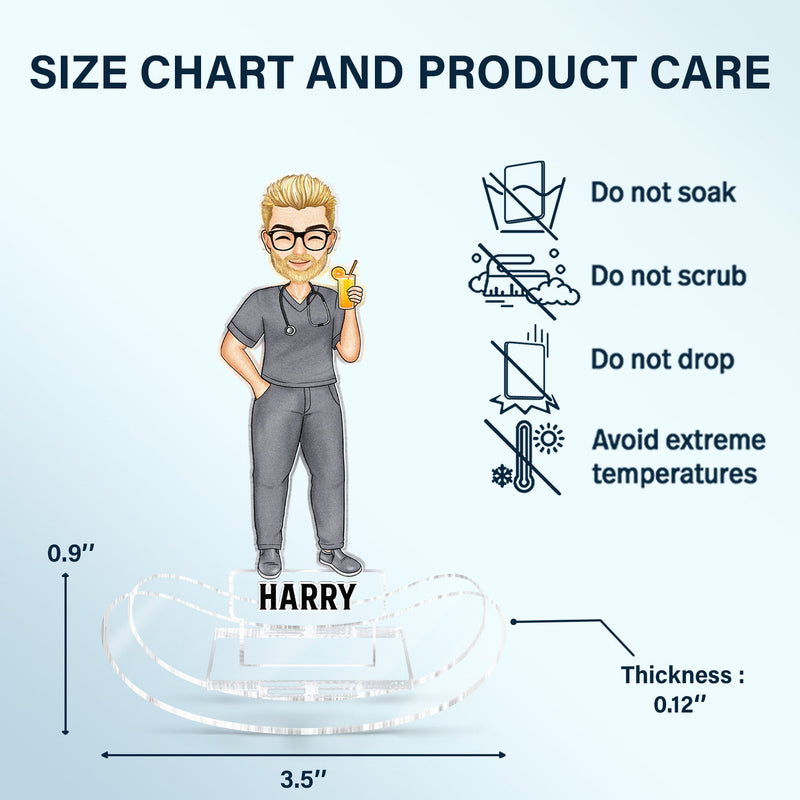 Nurse Cartoon Vector - Gift For Nurses - Personalized Acrylic Shaking Stand