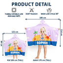 Gift For Son, Gift For Daughter, Gift For Kids, Gift For Sibling, Gift For Sisters, Gift For Brothers, Beach, Happy, Summer - Kid Baby Sitting On The Beach - Personalized Hooded Beach Towel