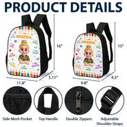 Adorable,Back To School,Gift For Kids,Vector - Kid Affirmation I Am Brave Kind Unique - Personalized Kids Backpack