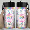 Gift For Kids,Gift For Grandkids - Kid Boy Kid Girl Lovely Monogram - Personalized Kids Water Bottle