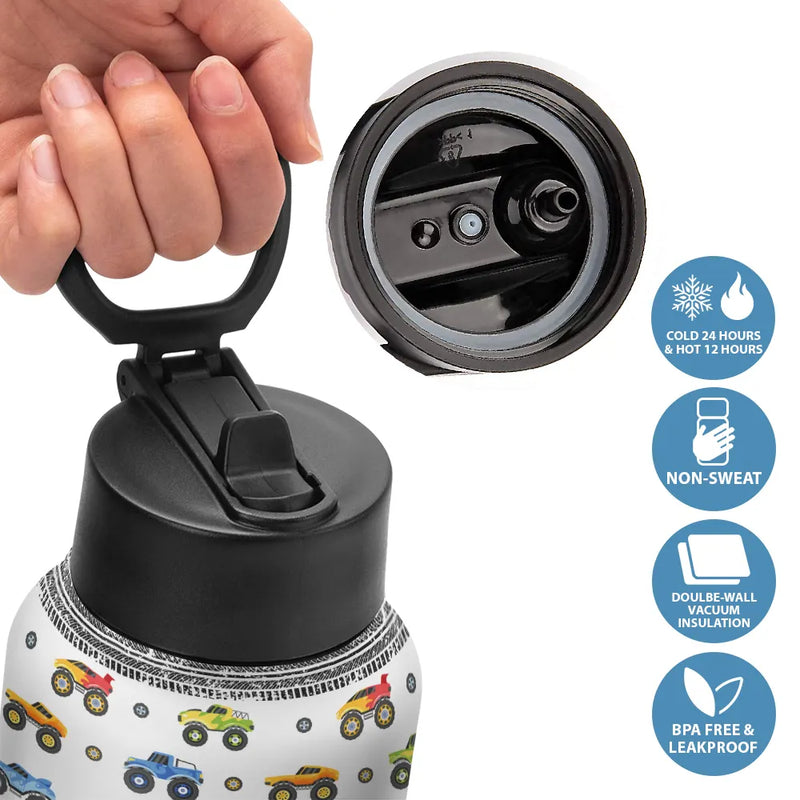 Gift For Kids,Gift For Grandkids - Kid Boy Kid Girl Lovely Monogram - Personalized Kids Water Bottle