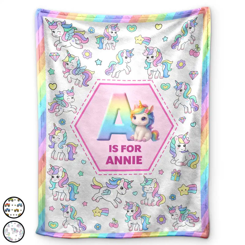 Top Market - Kid Boy Kid Girl Monogram - Personalized Fleece Blanket, Sherpa Blanket