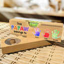 Gift For Grandpa, Gift For Father, Funny - Kid Handprint This Grandpa Daddy Belongs To - Personalized Bottle Opener Wood Level