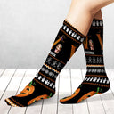 Funny,Gift For Kids,Halloween - Kid Monogram Halloween - Personalized Socks