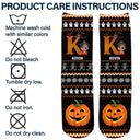 Funny,Gift For Kids,Halloween - Kid Monogram Halloween - Personalized Socks