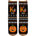 Funny,Gift For Kids,Halloween - Kid Monogram Halloween - Personalized Socks