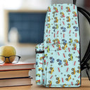 Gift For Kids,Gift For Grandkids,Back To School,Happy - Kid Monster Truck Toy Container Monogram Initial - Personalized Canvas Backpack