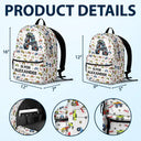 Gift For Kids,Gift For Grandkids,Back To School,Happy - Kid Monster Truck Toy Container Monogram Initial - Personalized Canvas Backpack