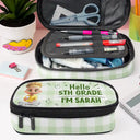 Gift For Kids, Back To School - Kid Siting Hello Kindergarten Grade - Personalized Pencil Case