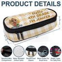 Gift For Kids, Back To School - Kid Siting Hello Kindergarten Grade - Personalized Pencil Case