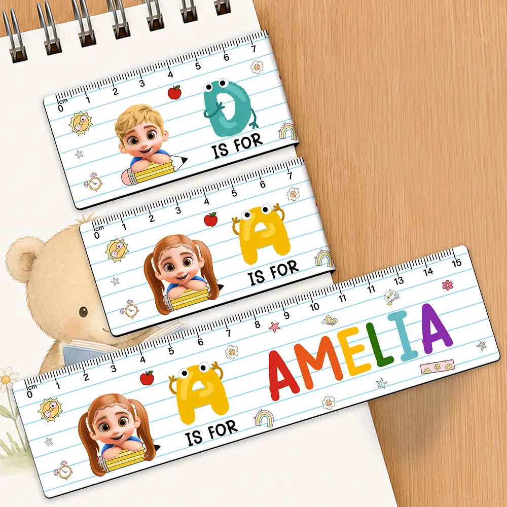 Kid & Alphabet Ruler - Personalized Custom Shaped Magnetic Bookmark Clip