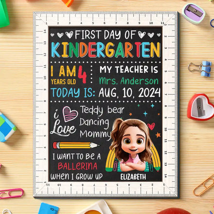Kid's First Day Of School - Personalized School Sign