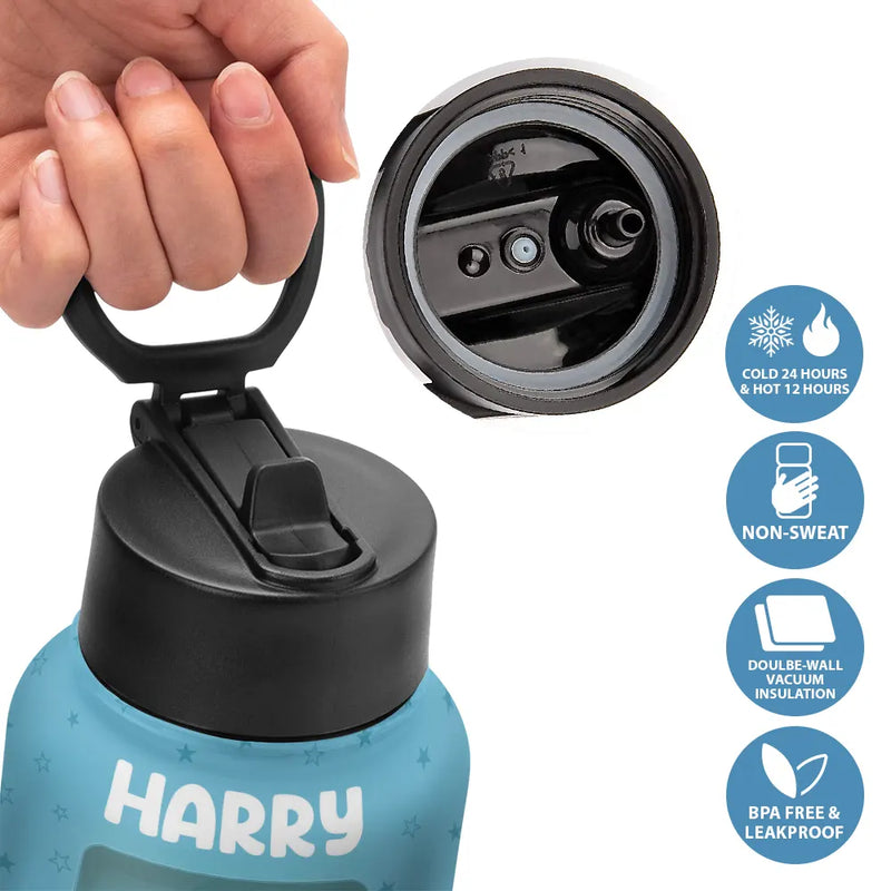 Gift For Kids,Funny - Kid's Name Back To School - Personalized Kids Water Bottle