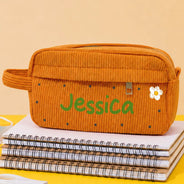 Back To School, Gift For Kids, Confident, Icon - Kid's Name Pencil Pouch Back To School - Personalized Corduroy Pencil Case
