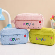 Back To School, Gift For Kids, Confident, Icon - Kid's Name Pencil Pouch Back To School - Personalized Corduroy Pencil Case