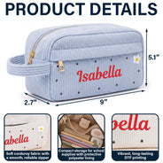 Back To School, Gift For Kids, Confident, Icon - Kid's Name Pencil Pouch Back To School - Personalized Corduroy Pencil Case