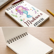 Confident, Gift For Children, Back To School, Gift For Daughter, Icon - Kids Artwork Mermaid Robot Boys Girls - Personalized Sketchbook