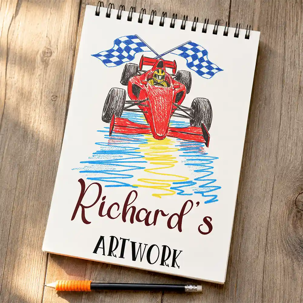 Confident, Gift For Children, Back To School, Gift For Daughter, Icon - Kids Artwork Mermaid Robot Boys Girls - Personalized Sketchbook