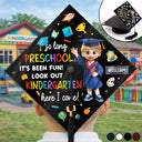 Gift For Kids,Gift For Grandkids,Grandpa - Grandkids,Grandma - Grandkids,Graduation,Happy - Kindergarten Here I Come - Personalized Graduation Cap Topper