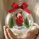 Gift For Couples,Christmas,Love - Kissing Couples - Personalized 3D Acrylic Ball Ornament