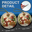 Old Couples,Gift For Husband,Gift For Wife,Gift For Boyfriend,Gift For Girlfriend,Christmas,Love - Kissing Snowman Couple Christmas - Personalized Circle Glass Ornament