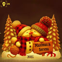 Gift For Couples,Old Couples,Gift For Husband,Gift For Wife,Gift For Boyfriend,Gift For Girlfriend,Christmas,Love - Kissing Snowman Couple Christmas - Personalized Custom Shaped Light Box