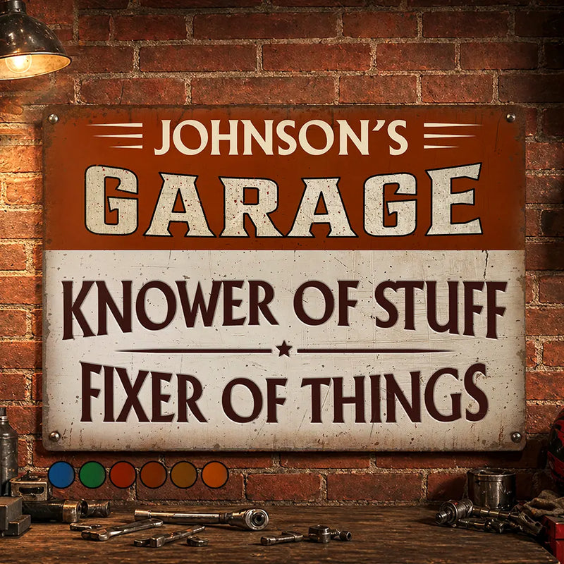 Top Market, Gift For Men, Gift For Yourself, Proud, Custom Text - Knower And Fixer - Personalized Classic Metal Signs