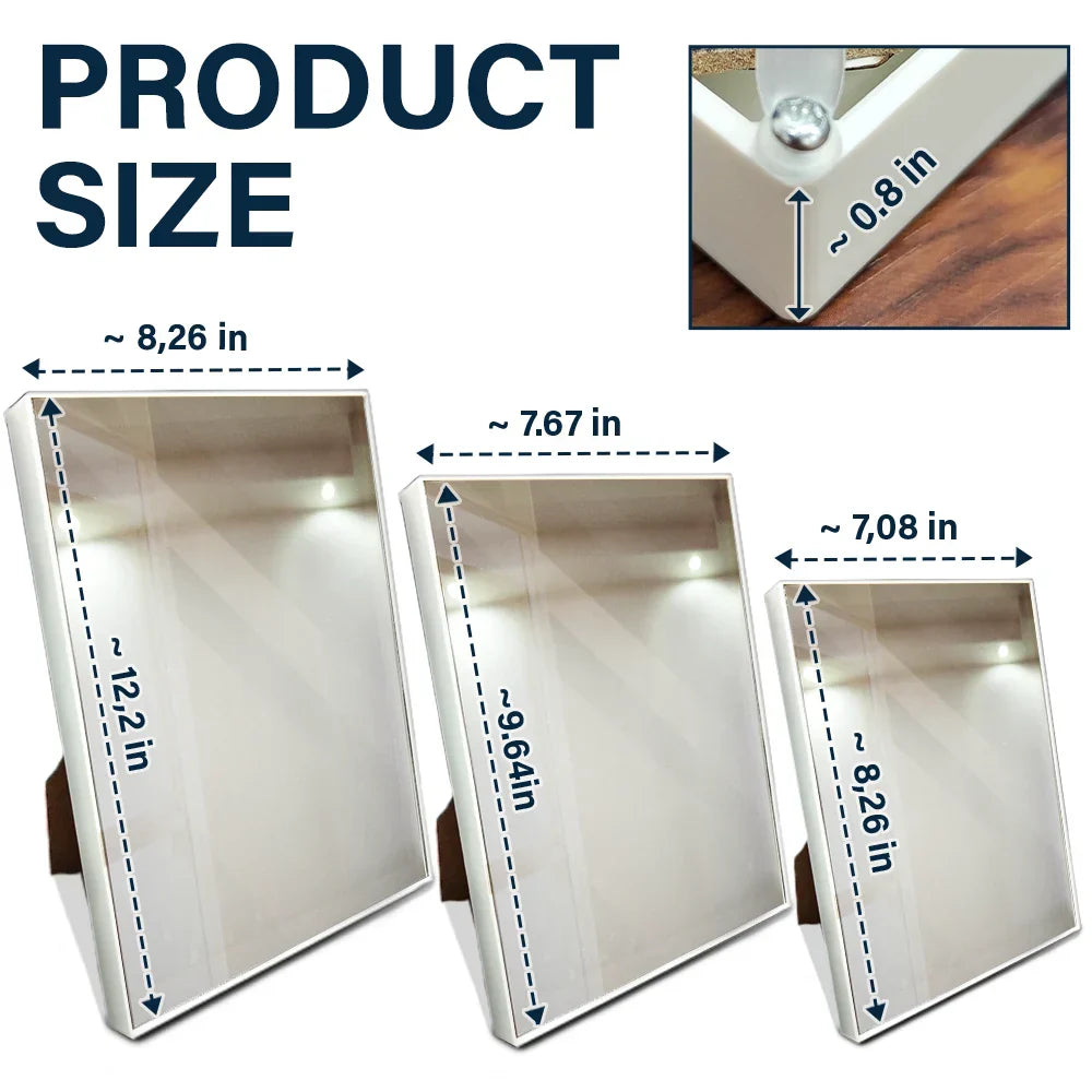 Custom Photo Watercolor Portrait Mom Grandma Family Couple - Personalized LED Mirror Frame Lamp