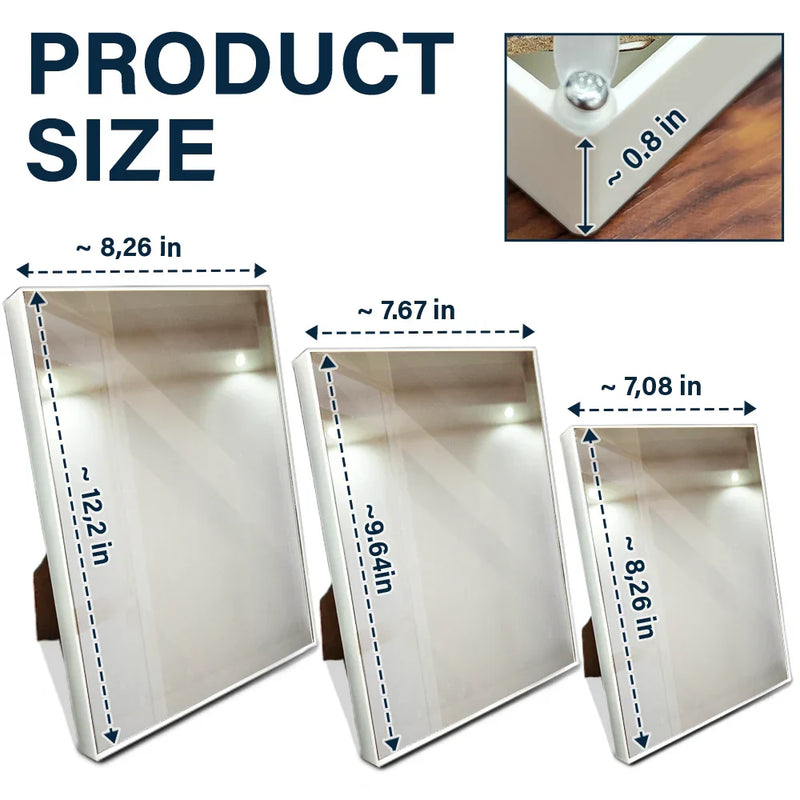 Custom Photo Watercolor Portrait Mom Grandma Family Couple - Personalized LED Mirror Frame Lamp