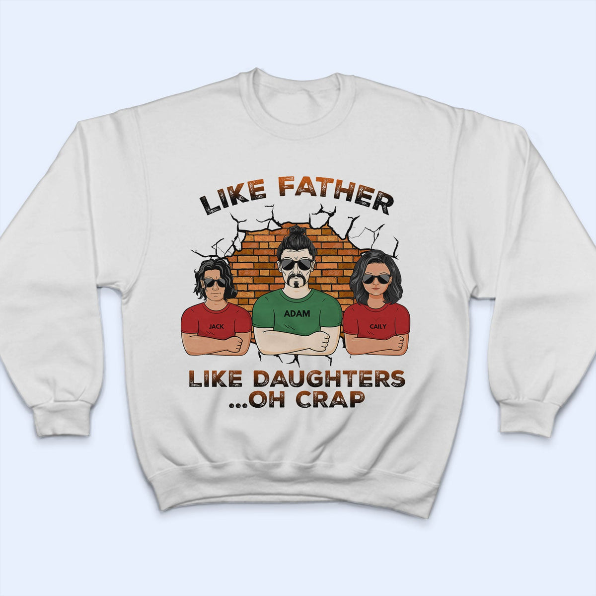 Tel père, telle fille Oh merde - Anniversaire, cadeau drôle pour papa, papa, grand-père, mari, filles - T-shirt personnalisé