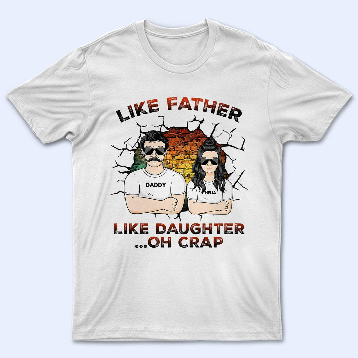 Tel père, telle fille Oh merde - Anniversaire, cadeau drôle pour papa, papa, grand-père, mari, filles - T-shirt personnalisé