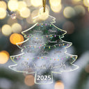 Love,Family - Christmas Tree With Family Names And Led Lights - Personalized Holographic Acrylic Ornament
