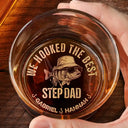 Gift For Husband,Gift For Men,Gift For Yourself,Gift For Grandpa,Gift For Father,Fishing,Humorous - We Hooked The Best Dad Grandpa - Personalized Engraved Whiskey Glass