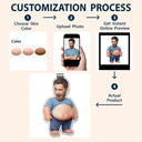 Custom Photo,Art Design,Family,Humorous,Photo - Belly Pose Figure - Custom Photo Belly Character Family Member And Pet - Personalized Squishy Acrylic Car Visor Clip