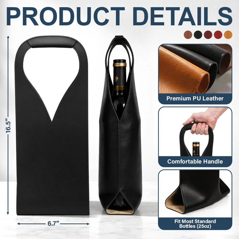 Gift For Couples,Gift For Husband,Gift For Wife,Gift For Boyfriend,Gift For Girlfriend,Love,Photo - Custom Photo You And Me We Got This - Personalized Leather Wine Bag