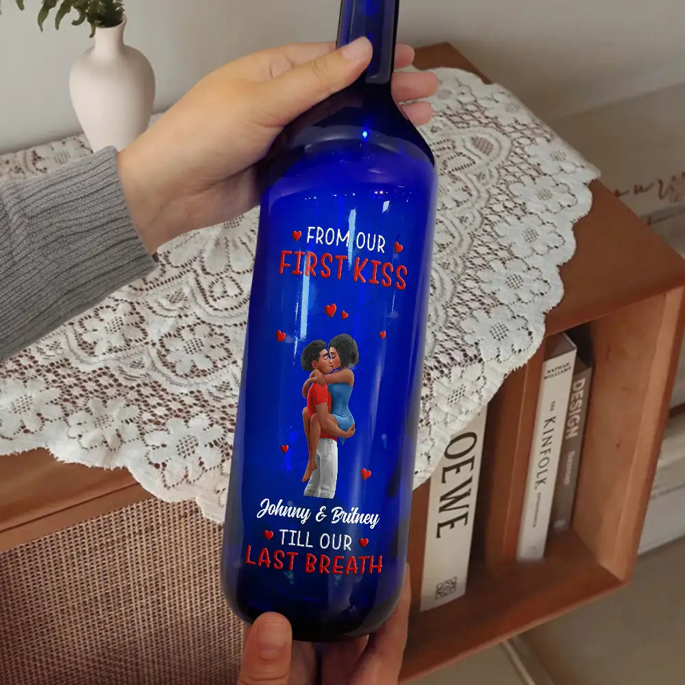 Gift For Couples,Gift For Husband,Gift For Wife,Gift For Girlfriend,Love - Calendar I Met You Liked You Love You Forever - Personalised Bottle Light