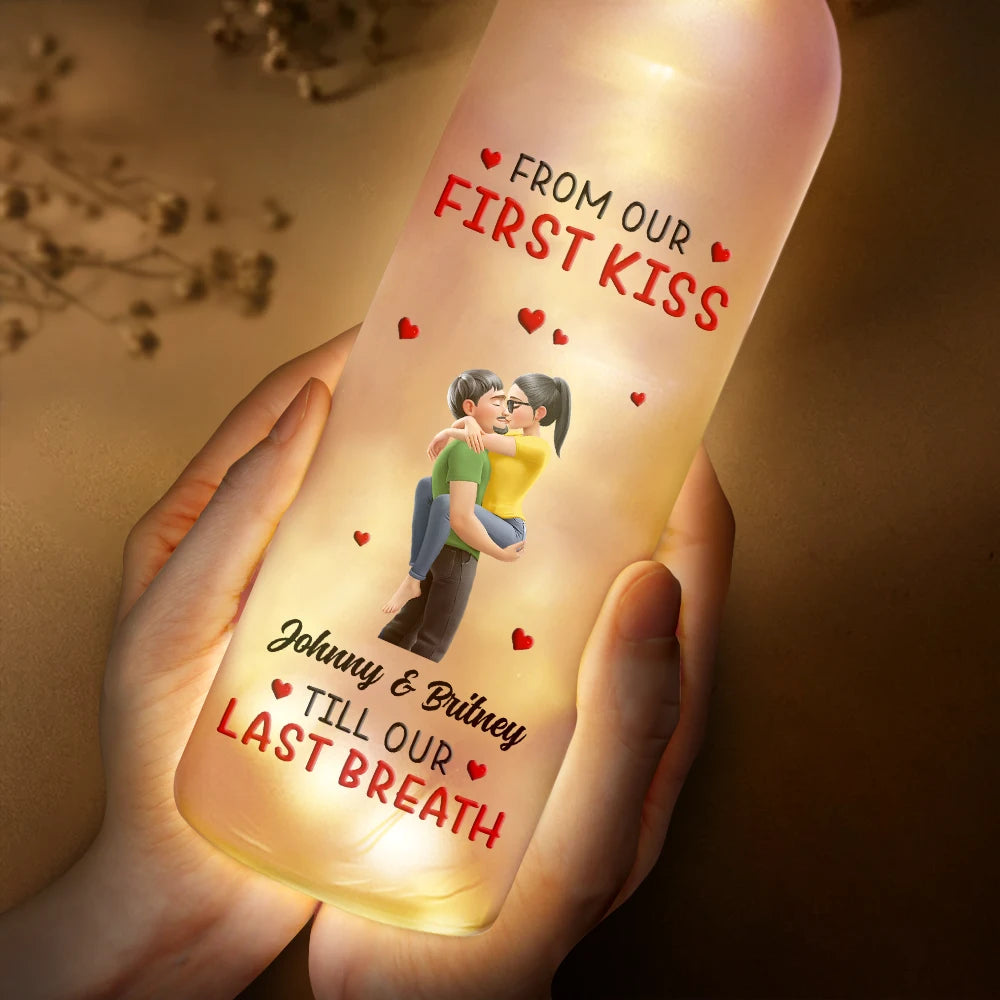 Gift For Couples,Gift For Husband,Gift For Wife,Gift For Girlfriend,Love - Calendar I Met You Liked You Love You Forever - Personalised Bottle Light