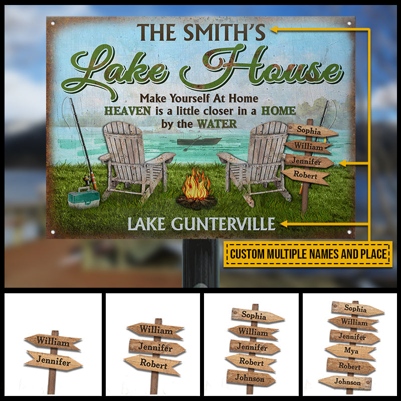 Lake House Make Yourself At Home Custom Classic Metal Signs