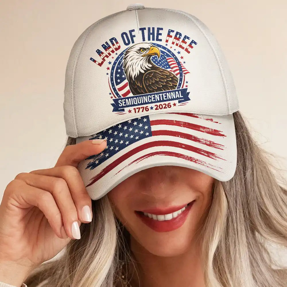 America 250th,Independence Day,Gift For Yourself,Proud,Custom Text - Land Of The Free Independence Day - Personalized Classic Cap
