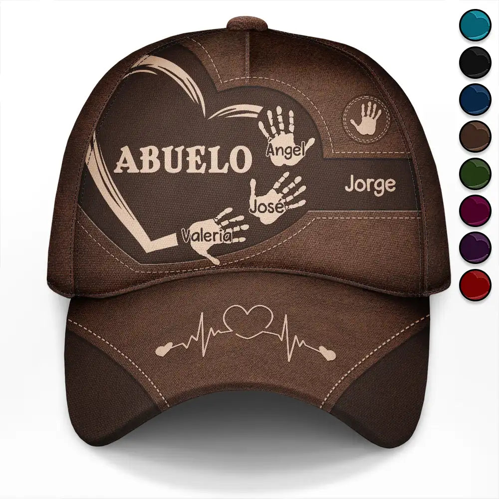 Las Huellas De Las Manos Del Abuelo Papá Y Los Niños - Gorra Clásica Personalizada