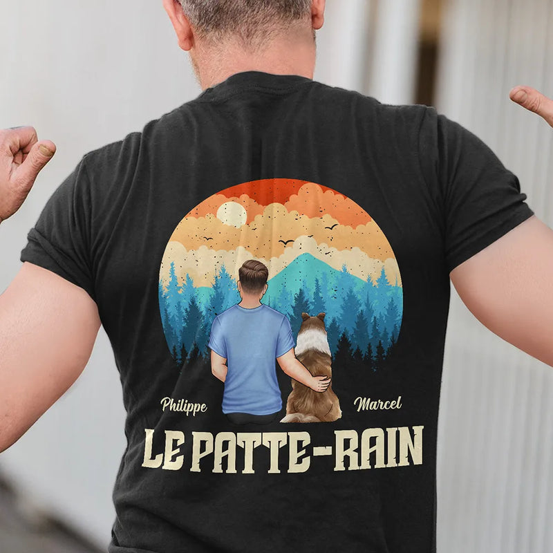 Dog Lovers,Dog Dad,Pet Lovers,Pet Dad,Funny,French,Non-Eng,Vector,Proud - Le Patte-Rain - T-Shirt Personnalisé