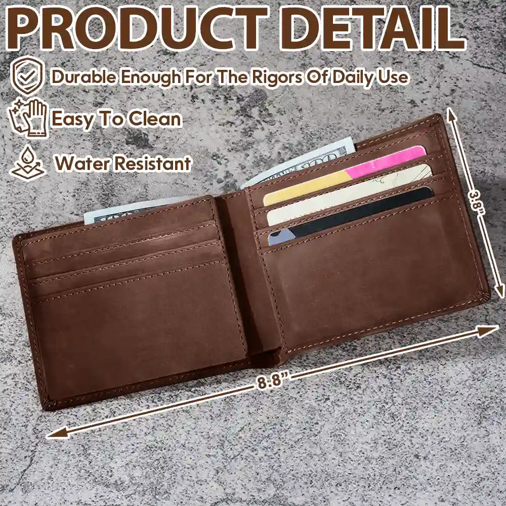 Papa Daddy Since - Personalized Leather Wallet