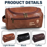 Gift For Husband, Gift For Yourself, Gift For Men, Gift For Father, Dad - Children, Love, Gift For Grandpa - Dad We Love You With Kids Names - Personalized Leather Toiletry Bag