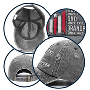 Gift For Father, Gift For Grandpa, Independence Day, Happy - Legend Husband Dad Grandpa American Style - Personalized Embroidered Distressed Cap