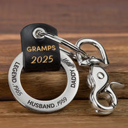 Gift For Grandpa,Gift For Father - Legend Husband Dad Papa I Just Get Better - Personalized Leather Coordinates Keychain