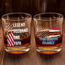 Gift For Husband,Gift For Father - Legend Husband Dad Papa Stars And Stripes Flag - Personalized Whiskey Glass
