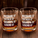 Gift For Father, Gift For Grandpa, Happy - Legend Husband Daddy Since - Personalized Whiskey Glass