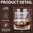 Gift For Father, Gift For Grandpa, Happy - Legend Husband Daddy Since - Personalized Whiskey Glass